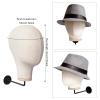 Wall Mounted Mannequin Head Stand - Wood Wig Stand, for Wig/Hat Display & Jewelry Making, Head Height 26cm/10.24in, Head Circumference 54cm/21.26in, 3 Screws Included + Spare, Home/Salon/Shop view 3