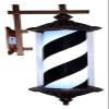 ALDEPO Wall Lamp Barber Pole, Retro Rotating Illuminated LED Stripes Waterproof Hair Salon Hairdressing Sign Wall Hanging Lamp, Outdoor Waterproof Wall Lamp, Blak+White (Color : Blak+White) view 1