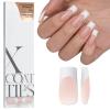 BTArtboxnails Soft Gel Nail Tips - 150pcs Long Square French Tip Press on Nails Nude Acrylic Nail Tips Kit Fake Nails Supplies Glue on Nails Extension Tips for Professional Use view 1
