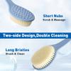 Back Scrubber for Shower with Handle, 2 PCS Bath Brush Stiff Bristles, Anti Slip, Body Exfoliator for Bath, Backbrush for Shower Men & Women view 4