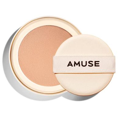 AMUSE SEOUL Dew Jelly Vegan Cushion Foundation Glow Dewy Finish Clean Beauty Dry and Sensitive Skin Eco-Friendly (02 NUDE REFILL)