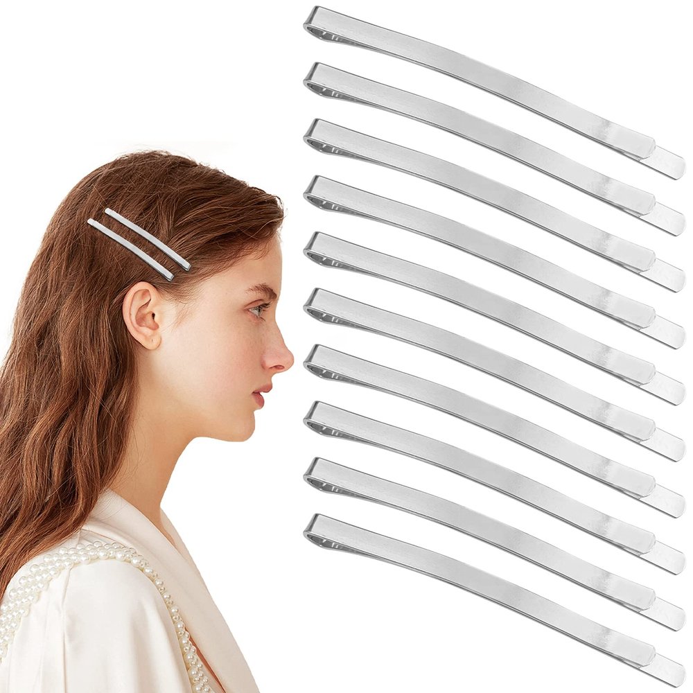 50 Silver Jumbo Bobby Pins, 2.56 Inch Metal Hair Clips Hair Pin Bobby-pins Hairpins Hair Accessories for Women Thick Long Updo Hair Style