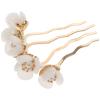 Beaupretty 5 Pieces Chinese Hair Pins Jade White Flower Hair Sticks Retro Accessories for Women Girls Elegant Chignon Styling view 3