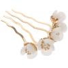 Beaupretty 5 Pieces Chinese Hair Pins Jade White Flower Hair Sticks Retro Accessories for Women Girls Elegant Chignon Styling view 4