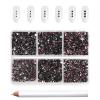 Beadsland 7200pcs Flatback Rhinestones,Burgundy Rhinestone Nail Gems Round Crystal Rhinestones for Crafts,Mixed 6 Sizes with Wax Pencil Kit, SS3-SS10,Amethyst view 1