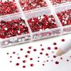 Beadsland 7200pcs Flatback Rhinestones,Red Rhinestone Nail Gems Round Crystal Rhinestones for Crafts,Mixed 6 Sizes with Wax Pencil Kit, SS3-SS10,Siam view 2