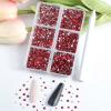 Beadsland 7200pcs Flatback Rhinestones,Red Rhinestone Nail Gems Round Crystal Rhinestones for Crafts,Mixed 6 Sizes with Wax Pencil Kit, SS3-SS10,Siam view 3