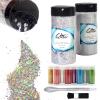 Craft Glitter, 380g Nail Glitter Powder 10 Jars Glitter with Tools,AARDWO Vibrant Multi-Purpose Glitter for Body,Eyeshadow,Cosmetic,Nail Arts,Crafts,Decoration,DIY(Star&Moon Shape, Silver) view 1