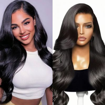 22inch 13x6 Body Wave Lace Front Wigs Human Hair for Black Women 180% Density HD Transparent Lace Frontal Wigs Human Hair Pre Plucked with Baby Hair natural Glueless Brazilian Virgin Hair Wigs