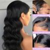 22inch 13x6 Body Wave Lace Front Wigs Human Hair for Black Women 180% Density HD Transparent Lace Frontal Wigs Human Hair Pre Plucked with Baby Hair natural Glueless Brazilian Virgin Hair Wigs view 4