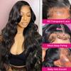 13x6 Body Wave Lace Front Wigs Human Hair 180 Density HD Transparent Lace Frontal Wigs for Black women Glueless Wigs Human Hair pre plucked with Baby Hair Natural Hairline Natural Color 16inch view 3