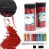 Craft Glitter, 380g Nail Glitter Powder 10 Jars Glitter with Tools,AARDWO Vibrant Multi-Purpose Glitter for Body,Eyeshadow,Cosmetic,Nail Arts,Crafts,Decoration,DIY(Star&Moon Shape, Red) view 1