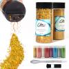 Craft Glitter, 380g Nail Glitter Powder 10 Jars Glitter with Tools,AARDWO Vibrant Multi-Purpose Glitter for Body,Eyeshadow,Cosmetic,Nail Arts,Crafts,Decoration,DIY(Star&Moon Shape, Gold) view 1