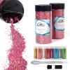 Craft Glitter, 380g Nail Glitter Powder 10 Jars Glitter with Tools,AARDWO Vibrant Multi-Purpose Glitter for Body,Eyeshadow,Cosmetic,Nail Arts,Crafts,Decoration,DIY(Star&Moon Shape, Pink) view 1