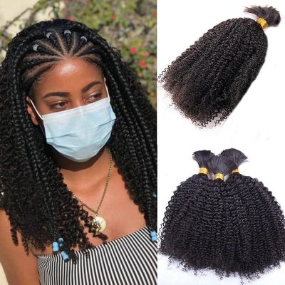 10inch Kinky Curly Bulk Hair For Braiding Human Hair 1Bundle 4B 4C Virgin Hair Bulk Micro Braids Weaving Extensions Human Hair No Weft Natural Black Bulk Braids No Attachment 100g/Bundle