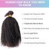 10inch Kinky Curly Bulk Hair For Braiding Human Hair 1Bundle 4B 4C Virgin Hair Bulk Micro Braids Weaving Extensions Human Hair No Weft Natural Black Bulk Braids No Attachment 100g/Bundle view 2