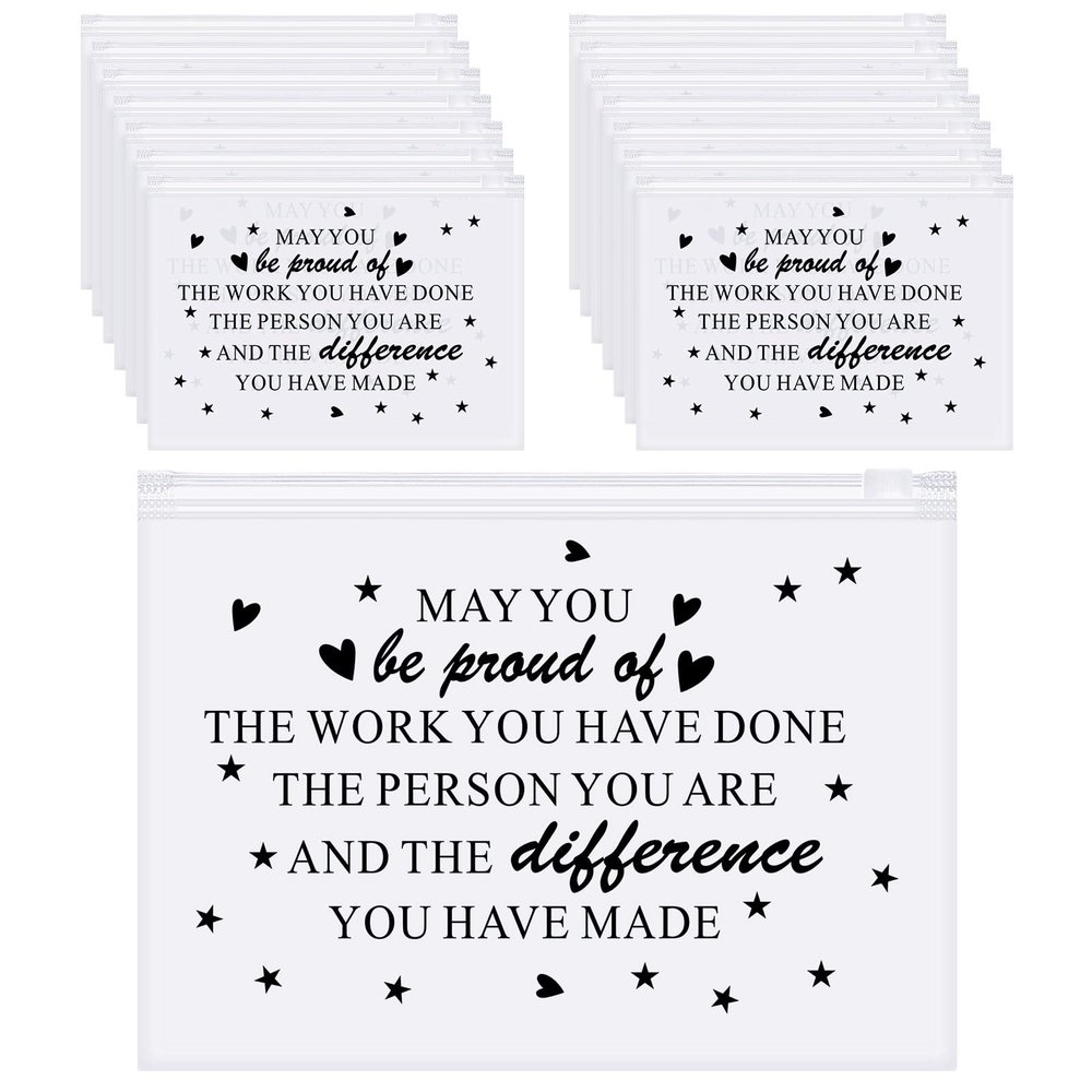 Sotiff 60 Pcs Inspirational Gifts for Women Bulk EVA Cosmetic Makeup Bags Cute Cna Gift Empowering for Staff Appreciation Day Thank You for Teacher Nurse Employee Programmer(Proud,8 x 6 Inch)