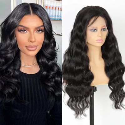 13x4 Body Wave Lace Front Wigs for Black Women 16inch Transparent HD Lace Front Wigs Human Hair Pre Plucked with Baby Hair 180 Density Brazilian Virgin Glueless Human Hair Wigs (Natural Color)