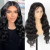 13x4 Body Wave Lace Front Wigs for Black Women 16inch Transparent HD Lace Front Wigs Human Hair Pre Plucked with Baby Hair 180 Density Brazilian Virgin Glueless Human Hair Wigs (Natural Color) view 1