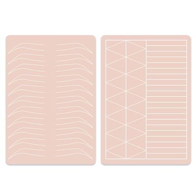 Lencharm 5PCS Double Sides Silicone Practice Skin Permanent Makeup Tattoo Microblading Microshading Practice Fake Skins for Tattooing Brows Ombre Eyebrows Tattoos
