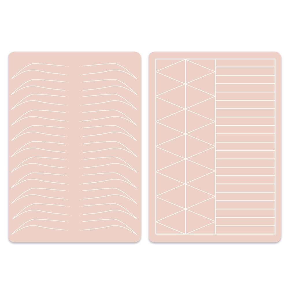 Lencharm 5PCS Double Sides Silicone Practice Skin Permanent Makeup Tattoo Microblading Microshading Practice Fake Skins for Tattooing Brows Ombre Eyebrows Tattoos