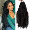 Afro Kinky Curly Twist Crochet Hair 24 Inch Ombre Brown Long Synthetic Hair Crochet Braids Natural Hair Extensions view 2