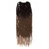 Afro Kinky Curly Twist Crochet Hair 24 Inch Ombre Brown Long Synthetic Hair Crochet Braids Natural Hair Extensions view 3