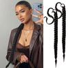 2 Packs Black Long Braided Ponytail Extension For Black Women Soft Synthetic Hair Piece For Women with Hair Tie Straight Wrap Around Ponytail Braided Hair Extensions pre Stretched 30 Inch view 1
