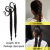 2 Packs Black Long Braided Ponytail Extension For Black Women Soft Synthetic Hair Piece For Women with Hair Tie Straight Wrap Around Ponytail Braided Hair Extensions pre Stretched 30 Inch view 2