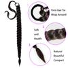 2 Packs Black Long Braided Ponytail Extension For Black Women Soft Synthetic Hair Piece For Women with Hair Tie Straight Wrap Around Ponytail Braided Hair Extensions pre Stretched 30 Inch view 3