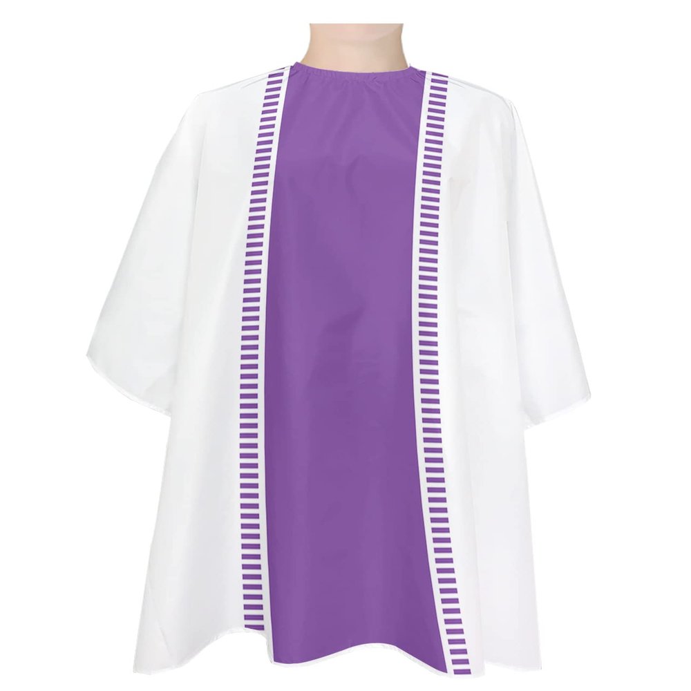 Purple Stripes Barber Cape - Salon Hair Cutting Cape for Women,Men,Kids,Adults,Haircut Cape with Adjustable Elastic Neckline Stylist Cape Gown Accessories Modern Minimalist Abstract Aesthetics