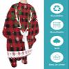 Christmas Plaid Barber Cape - Salon Hair Cutting Cape for Women,Men,Kids,Adults,Haircut Cape with Adjustable Elastic Neckline Stylist Cape Gown Accessories Xmas Red Elk Winter Snowflake Poinsettia view 2