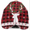 Christmas Plaid Barber Cape - Salon Hair Cutting Cape for Women,Men,Kids,Adults,Haircut Cape with Adjustable Elastic Neckline Stylist Cape Gown Accessories Xmas Red Elk Winter Snowflake Poinsettia view 3