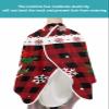 Christmas Plaid Barber Cape - Salon Hair Cutting Cape for Women,Men,Kids,Adults,Haircut Cape with Adjustable Elastic Neckline Stylist Cape Gown Accessories Xmas Red Elk Winter Snowflake Poinsettia view 4