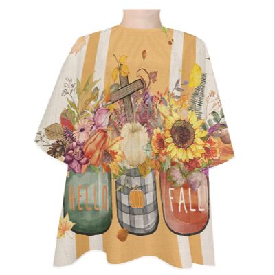 Thanksgiving Autumn Barber Cape - Salon Hair Cutting Cape for Women,Men,Kids,Adults,Haircut Cape with Adjustable Elastic Neckline Stylist Cape Gown Accessories Fall Sunflower Pumpkins Maple Leaf