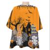 Halloween Barber Cape - Salon Hair Cutting Cape for Women,Men,Kids,Adults,Haircut Cape with Adjustable Elastic Neckline Cape Gown Accessories Orange Gnomes Skull Pumpkins Black Haunted-House Bat view 1