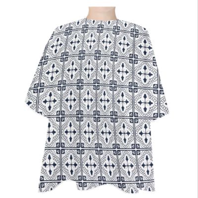 Black Geometric Barber Cape - Salon Hair Cutting Cape for Women,Men,Kids,Adults,Haircut Cape with Adjustable Elastic Neckline Stylist Cape Gown Accessories Minimalist Abstract Aesthetics Line