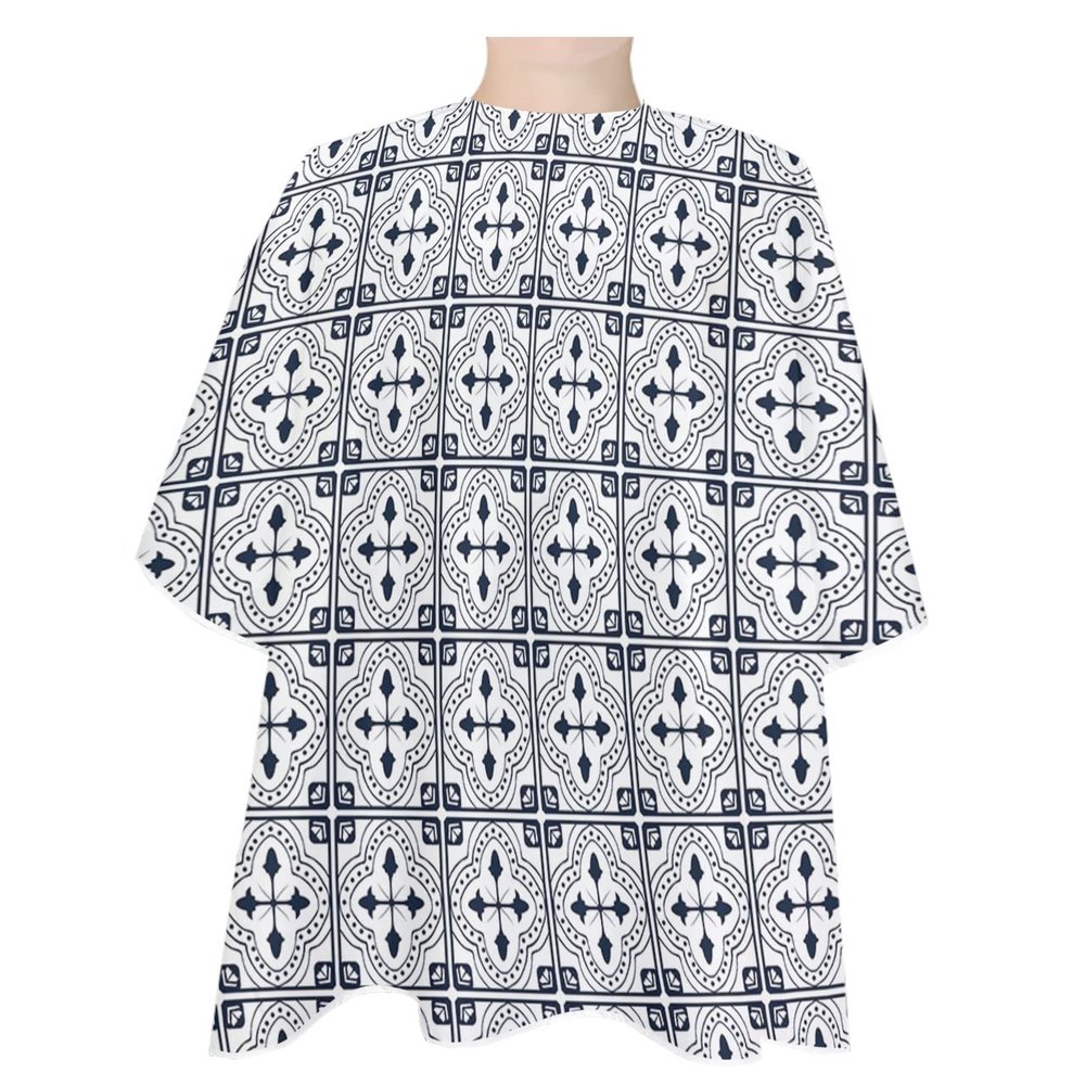 Black Geometric Barber Cape - Salon Hair Cutting Cape for Women,Men,Kids,Adults,Haircut Cape with Adjustable Elastic Neckline Stylist Cape Gown Accessories Minimalist Abstract Aesthetics Line