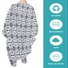 Black Geometric Barber Cape - Salon Hair Cutting Cape for Women,Men,Kids,Adults,Haircut Cape with Adjustable Elastic Neckline Stylist Cape Gown Accessories Minimalist Abstract Aesthetics Line view 2