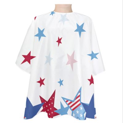 Memorial Patriotic Day Barber Cape - Salon Hair Cutting Cape for Women,Men,Kids,Adults,Haircut Cape with Adjustable Elastic Neckline Stylist Cape Gown Accessories Freedom Stars Stripes American Flag