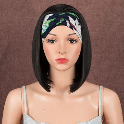 10 Inch Headband Bob Wig Synthetic Ombre Blonde Straight Hair Wigs Party Cosplay Wig For Women