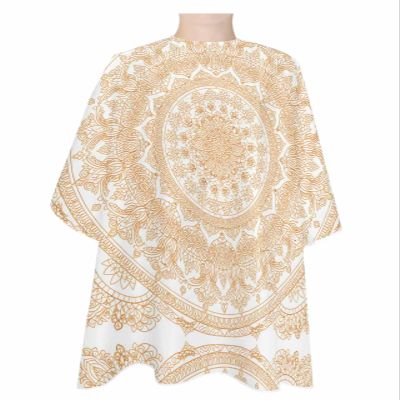 Bohemia Barber Cape - Salon Hair Cutting Cape for Women, Men, Kids, Adults, Haircut Cape with Adjustable Elastic Neckline Hairdressing Stylist Cape Gown Accessories Vintage Yellow Boho Mandala Floral