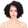 12 Inch Cosplay Bob Wig Kinky Curly Lace Wigs For Women Heat Resistant Fiber Synthetic Wig Baby Hair view 1