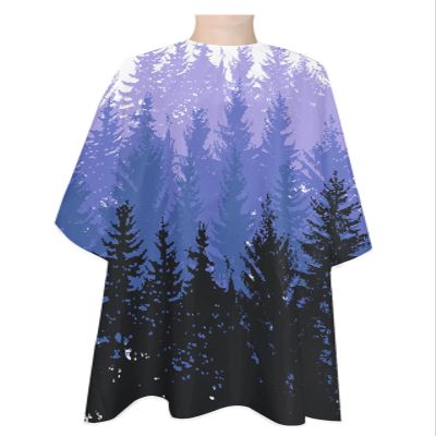 Purple Black Forest Barber Cape - Salon Hair Cutting Cape for Women,Men,Kids,Adults,Haircut Cape with Adjustable Elastic Neckline Stylist Cape Gown Accessories Fall Trees Wood-Land Fog Mountain