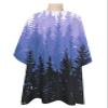 Purple Black Forest Barber Cape - Salon Hair Cutting Cape for Women,Men,Kids,Adults,Haircut Cape with Adjustable Elastic Neckline Stylist Cape Gown Accessories Fall Trees Wood-Land Fog Mountain view 1