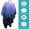 Purple Black Forest Barber Cape - Salon Hair Cutting Cape for Women,Men,Kids,Adults,Haircut Cape with Adjustable Elastic Neckline Stylist Cape Gown Accessories Fall Trees Wood-Land Fog Mountain view 2
