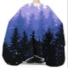 Purple Black Forest Barber Cape - Salon Hair Cutting Cape for Women,Men,Kids,Adults,Haircut Cape with Adjustable Elastic Neckline Stylist Cape Gown Accessories Fall Trees Wood-Land Fog Mountain view 3