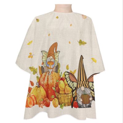 Harvest Pumpkins Barber Cape - Salon Hair Cutting Cape for Women,Men,Kids,Adults,Haircut Cape with Adjustable Elastic Neckline Cape Gown Accessories Give Thanks Elf Gnomes Fall Autumn Maple Burlap