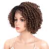 12 Inch Cosplay Bob Wig Kinky Curly Lace Wigs For Women Heat Resistant Fiber Synthetic Wig Baby Hair view 3