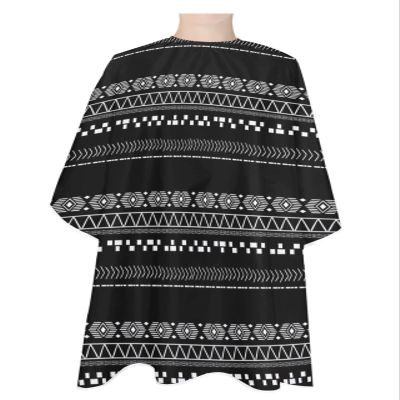 Black Boho Barber Cape - Salon Hair Cutting Cape for Women,Men,Kids,Adults,Haircut Cape with Adjustable Elastic Neckline Hairdressing Stylist Cape Gown Accessories Casual Modern Minimalist Geometric